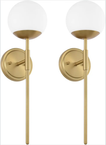Aged brass wall - sconces, of