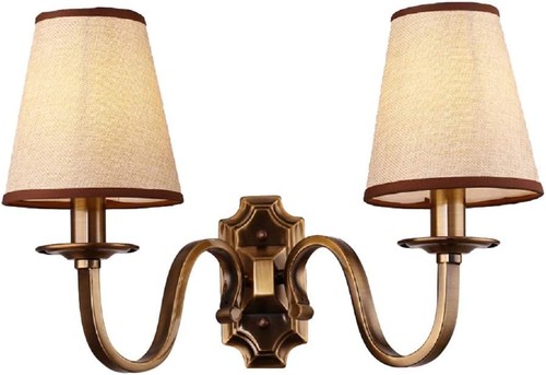 Brass fabric shade 17in - brass,